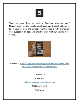 How to Make Snapchat Premium App | Stappapp.com