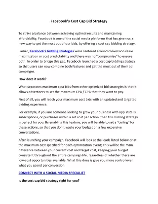 facebook s cost cap bid strategy