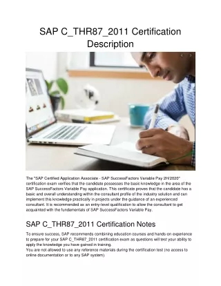 sap c thr87 2011 certification description