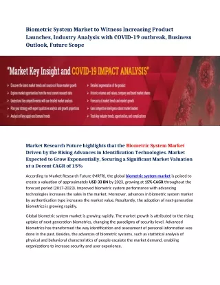 biometric system market to witness increasing