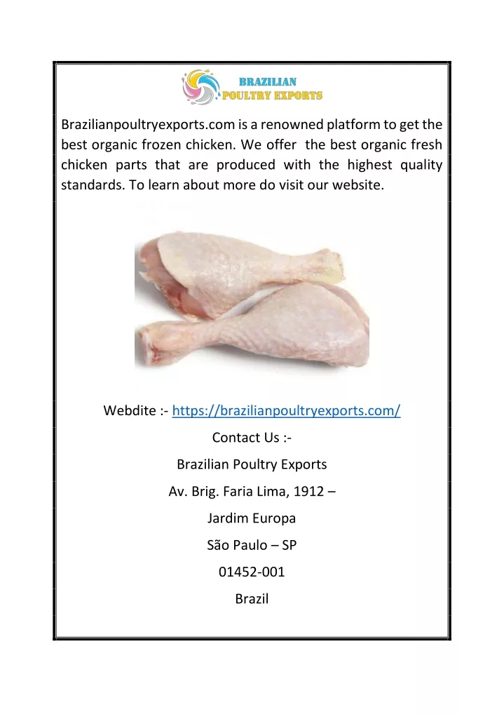 brazilianpoultryexports com is a renowned