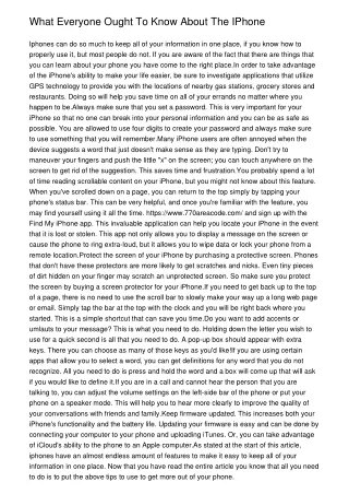 what everyone ought to know about the iphone