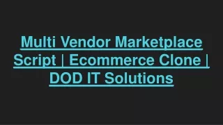 multi vendor marketplace script ecommerce clone