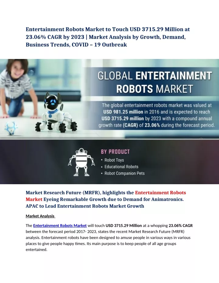 entertainment robots market to touch usd 3715