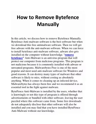 How to Remove Bytefence Manually