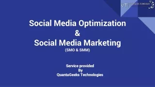 Social Media Optimization & Social Media Marketing (SMO & SMM)