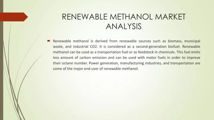 renewable methanol market analysis
