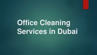 Office Cleaning Services in Dubai