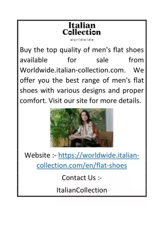 Mens Flat Shoes For Sale Online | Worldwide.italian-collection.com