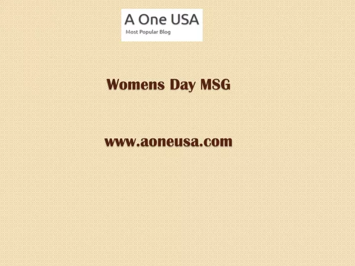 womens day msg www aoneusa com