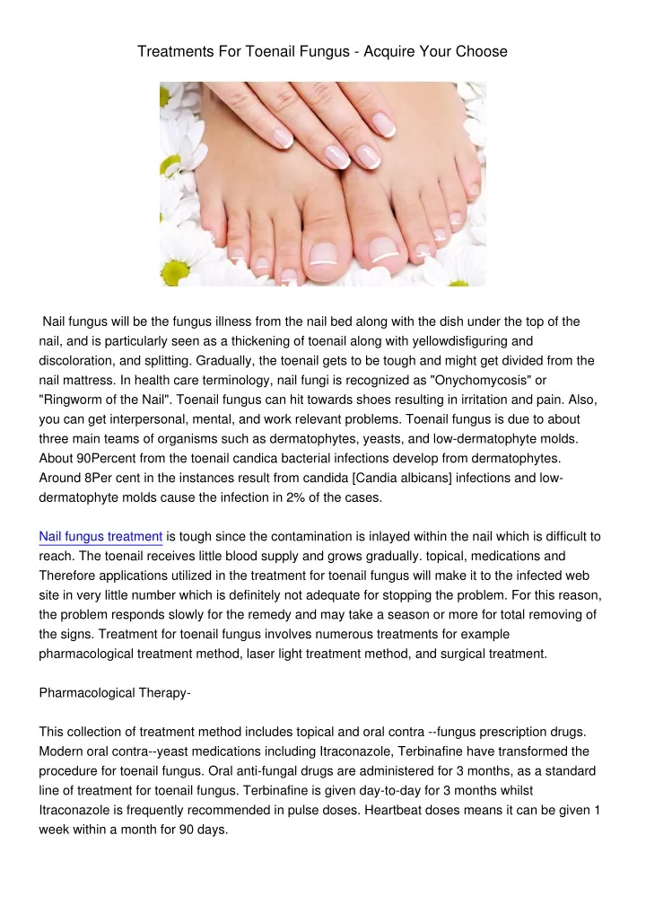 treatments for toenail fungus acquire your choose