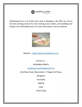 mudrikaaprints in is an online print shop