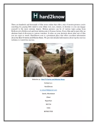 Best Tv Series and Movies News | Hard2know.com