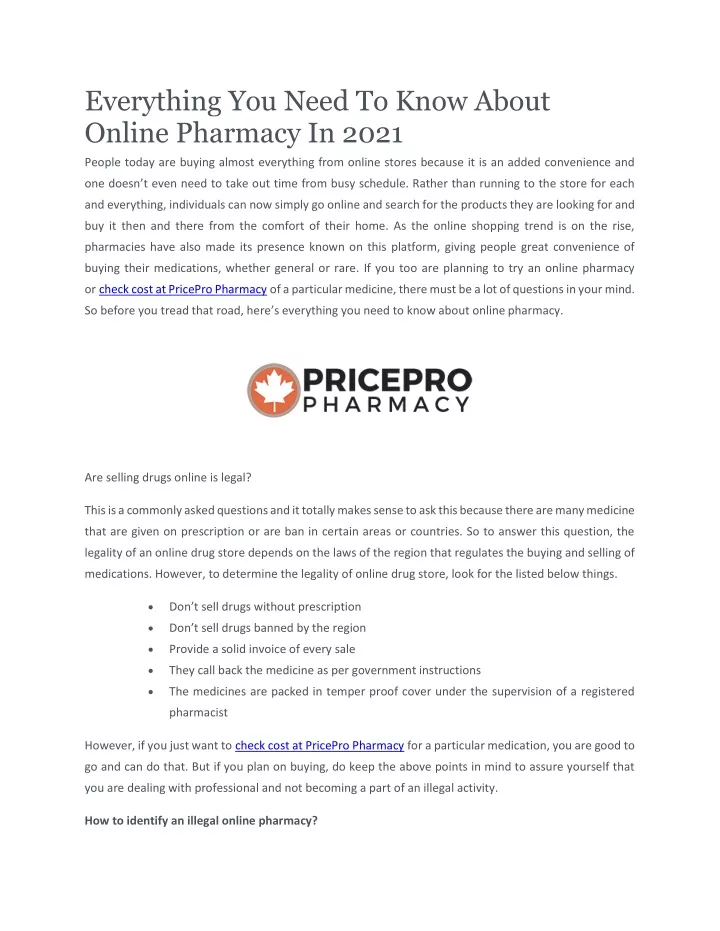 everything you need to know about online pharmacy