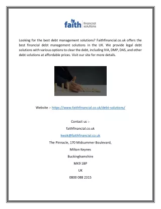 Financial Debt Solutions | Faithfinancial.co.uk