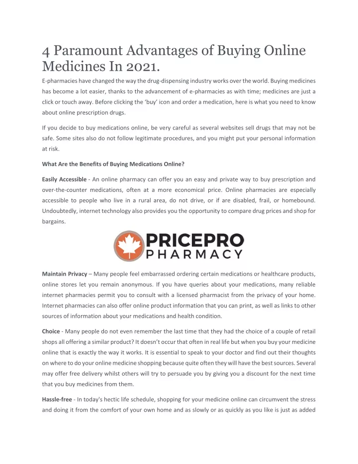 4 paramount advantages of buying online medicines