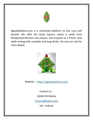 Coca Leaf | Agwadebolivia.com