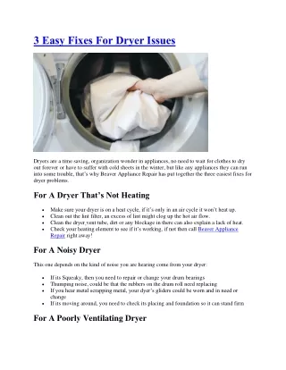 3 Easy Fixes For Dryer Issues