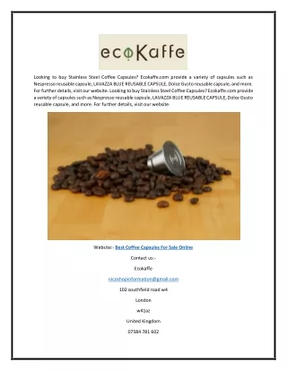 Best Coffee Capsules for Sale Online | Ecokaffe.com