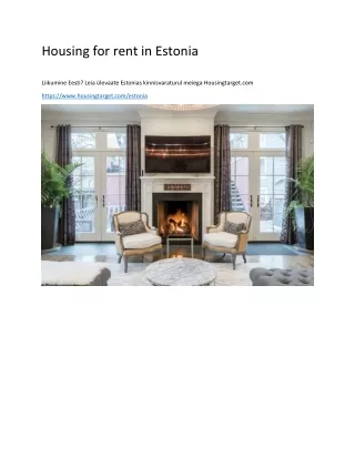 housing for rent in estonia