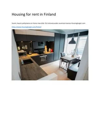 housing for rent in finland