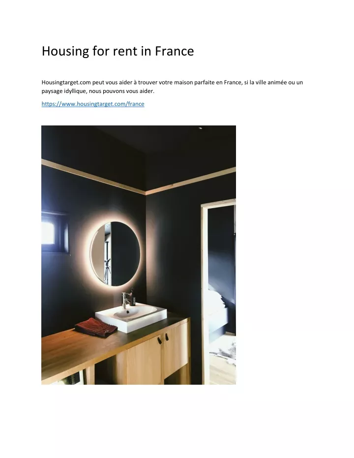 housing for rent in france