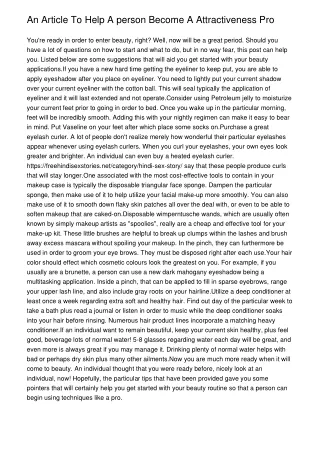 an article to help a person become