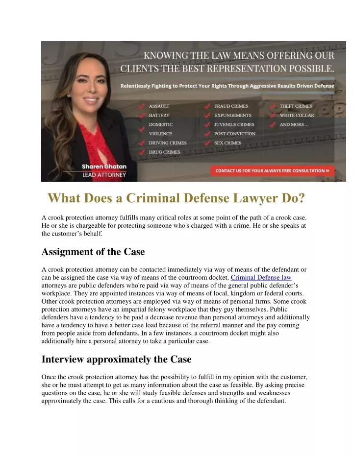 what does a criminal defense lawyer do
