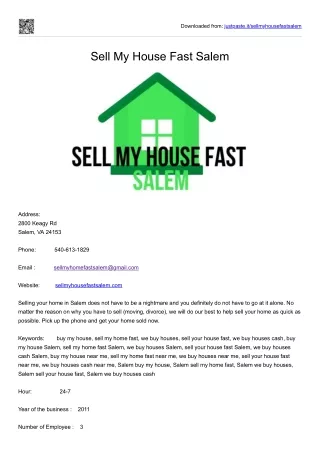 Sell My House Fast Salem