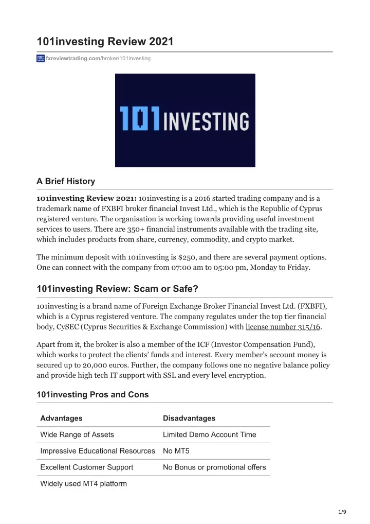 101investing review 2021