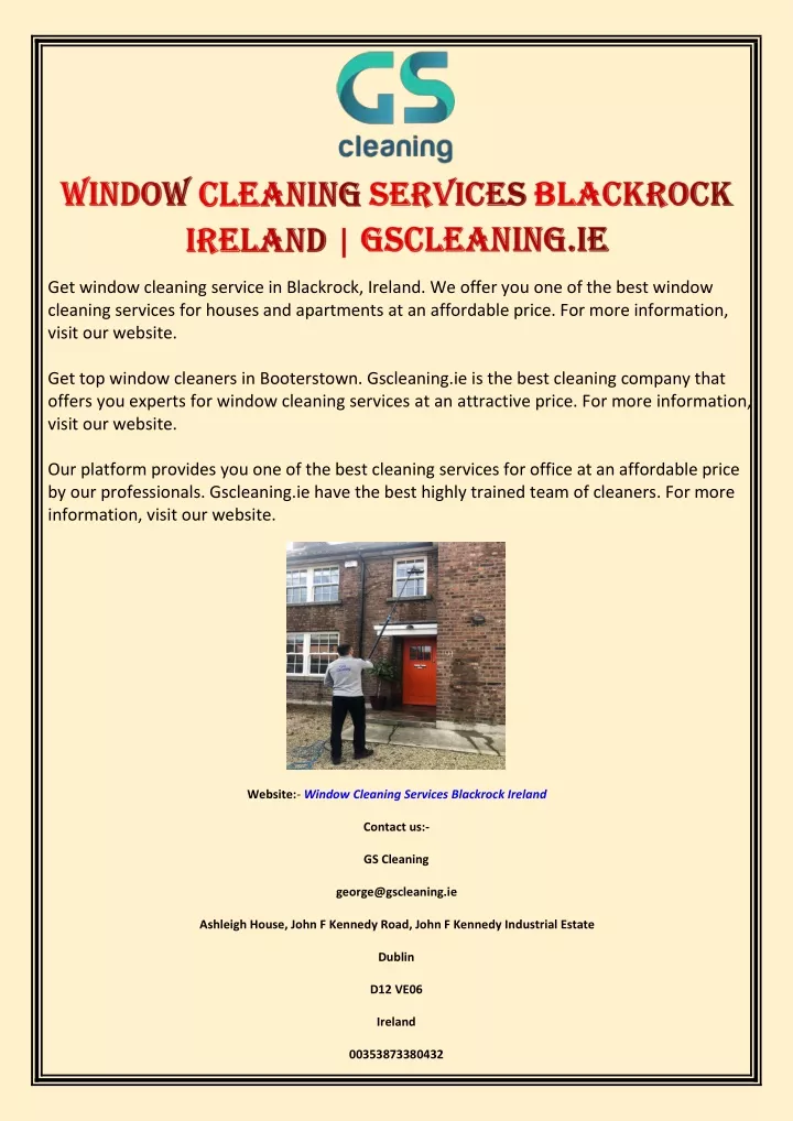 get window cleaning service in blackrock ireland