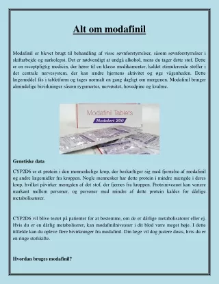 alt om modafinil