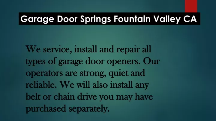 garage door springs fountain valley ca