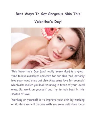Best Ways To Get Gorgeous Skin This Valentine’s Day!