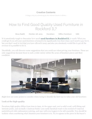 How to Find Good Quality Used Furniture in Rockford IL?
