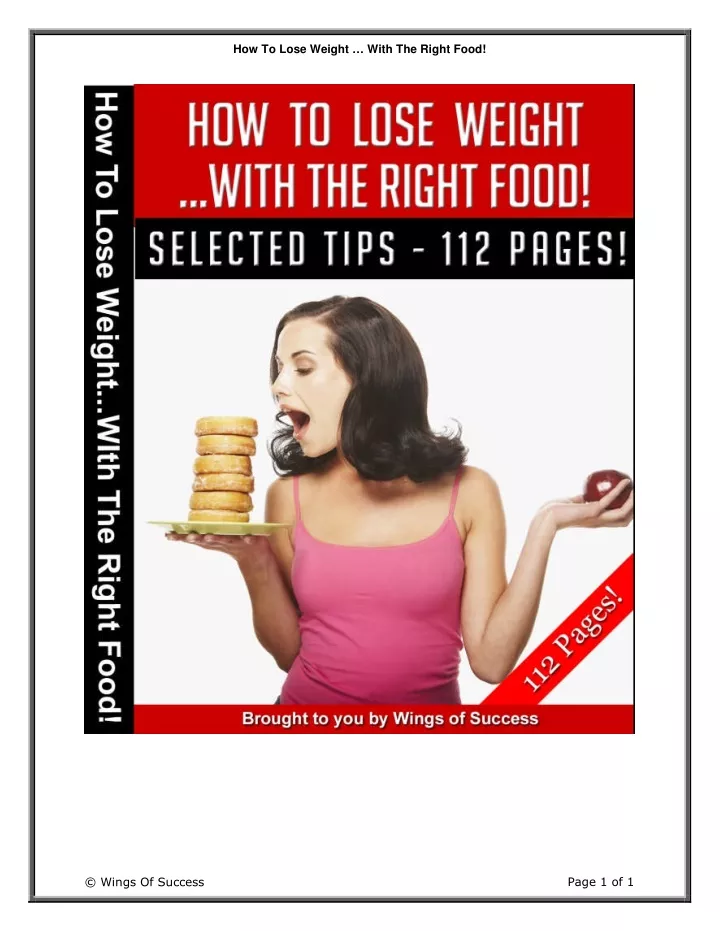 how to lose weight with the right food