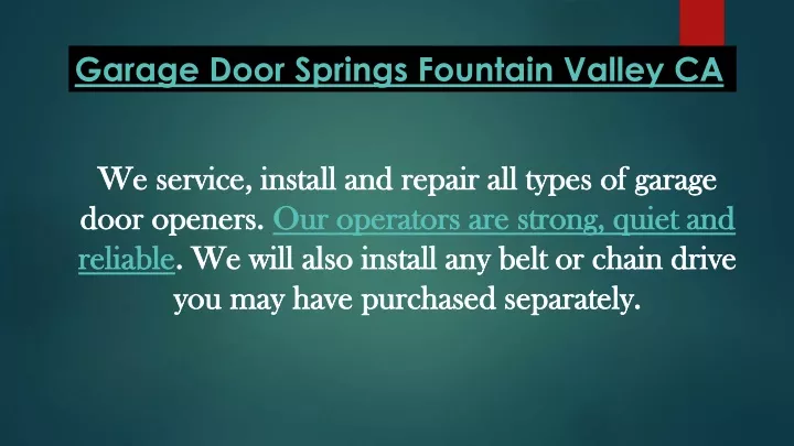 garage door springs fountain valley ca