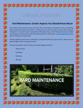 Best Yard Maintenance Services in Florida
