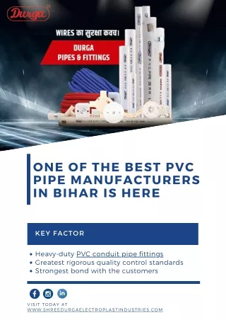 One of the best PVC pipe manufacturers in Bihar is here