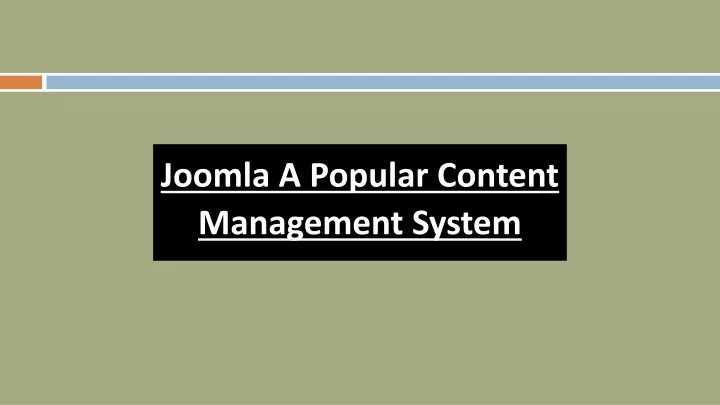 joomla a popular content management system