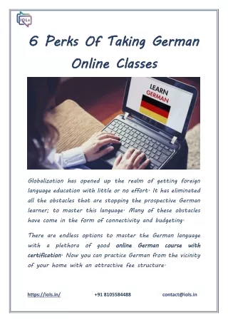 6 Perks Of Taking German Online Classes