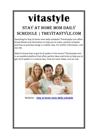 Stay at Home Mom Daily Schedule | Thevitastyle.com