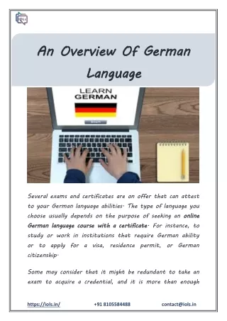 An Overview Of German Language Examinations/Certification