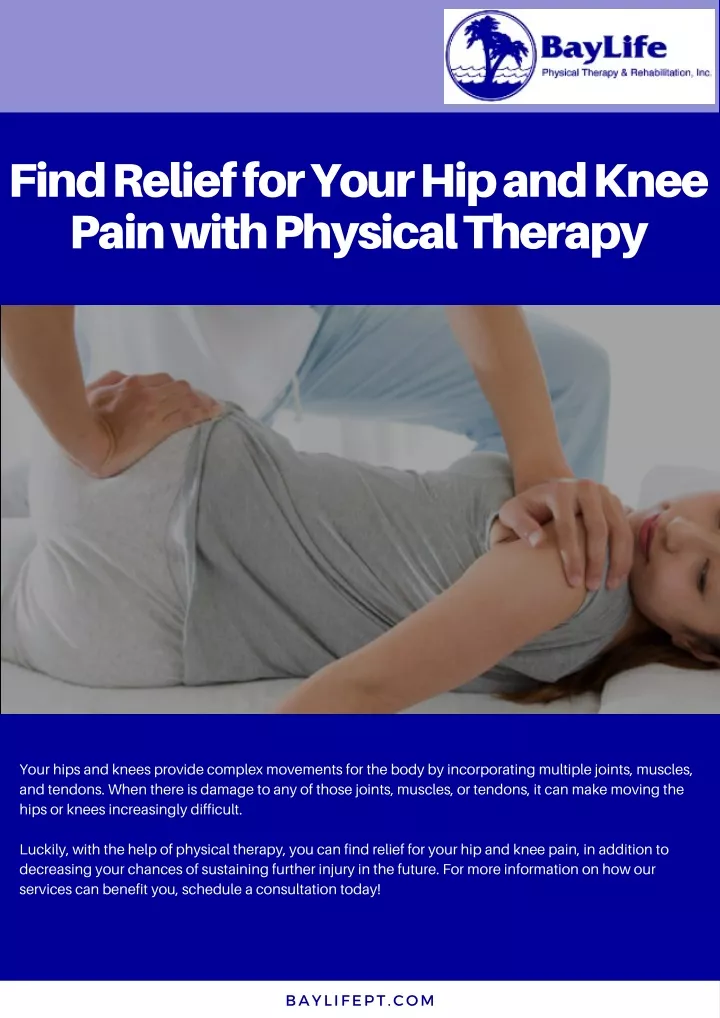 find relief for your hip and knee pain with