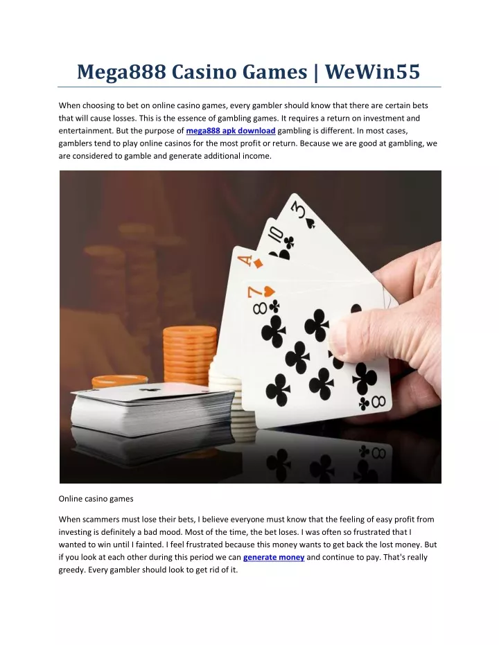 mega888 casino games wewin55