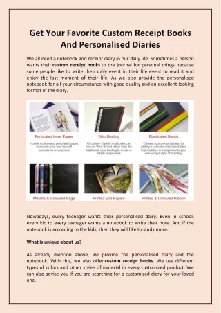 get your favorite custom receipt books
