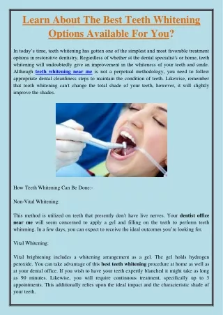 learn about the best teeth whitening options