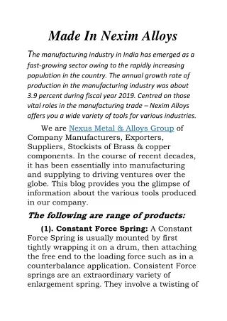 made in nexim alloys