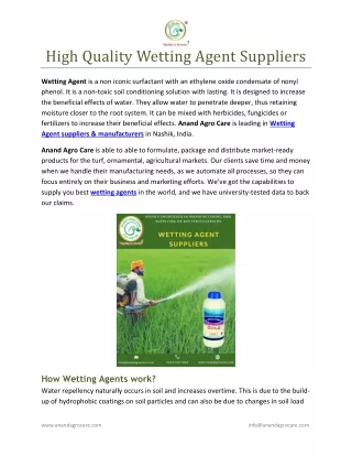 high quality wetting agent suppliers