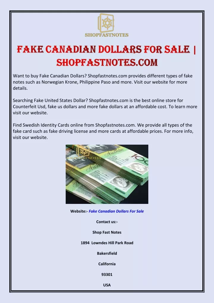 want to buy fake canadian dollars shopfastnotes